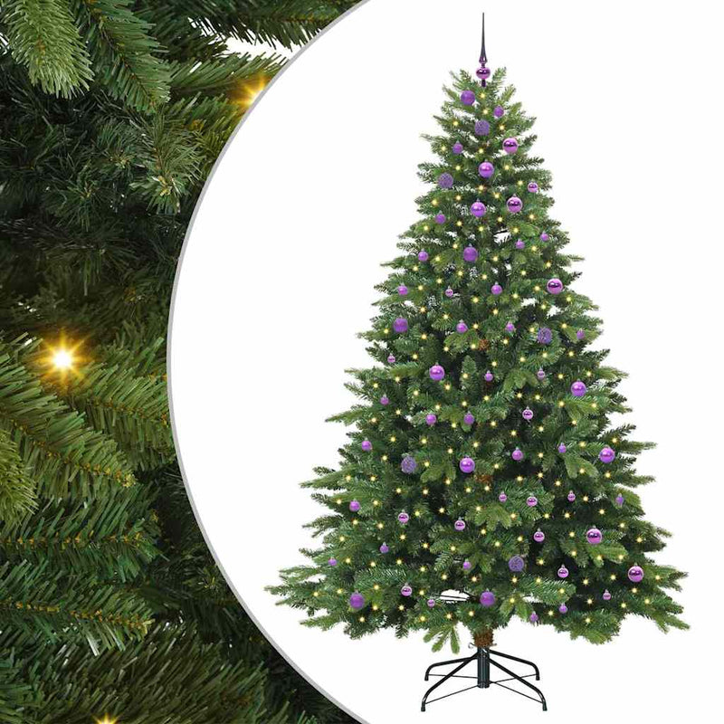 vidaXL Mű karácsonyfa 300 LED-del állvánnyal Zöld 240 cm PE és PVC