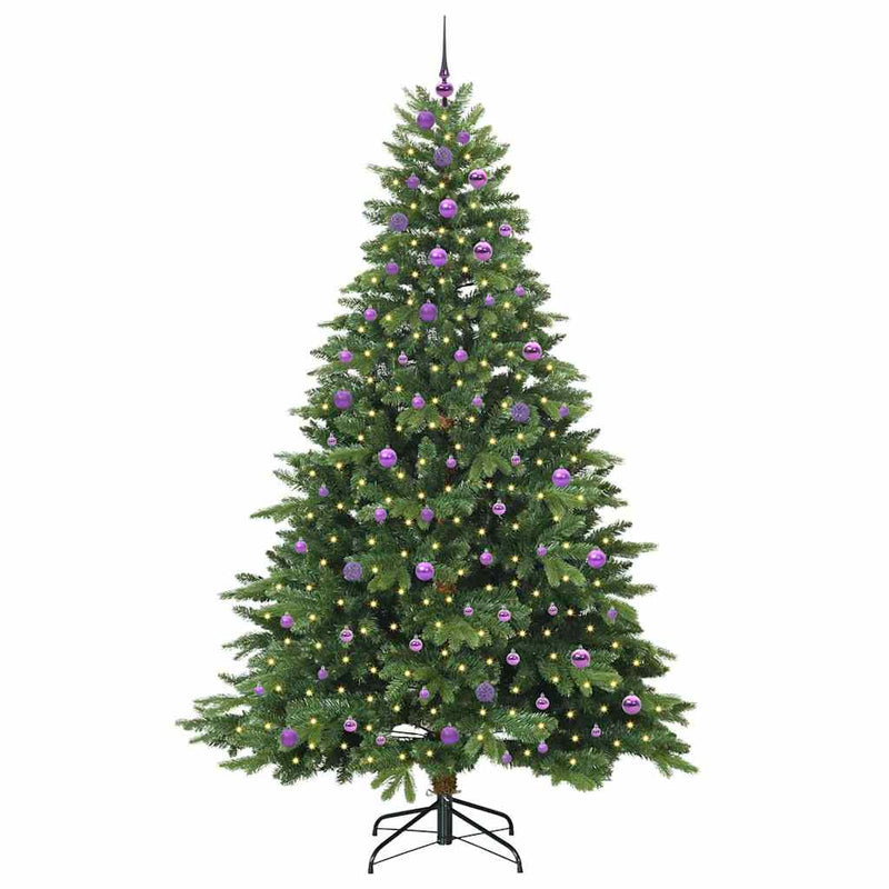 vidaXL Mű karácsonyfa 300 LED-del állvánnyal Zöld 240 cm PE és PVC