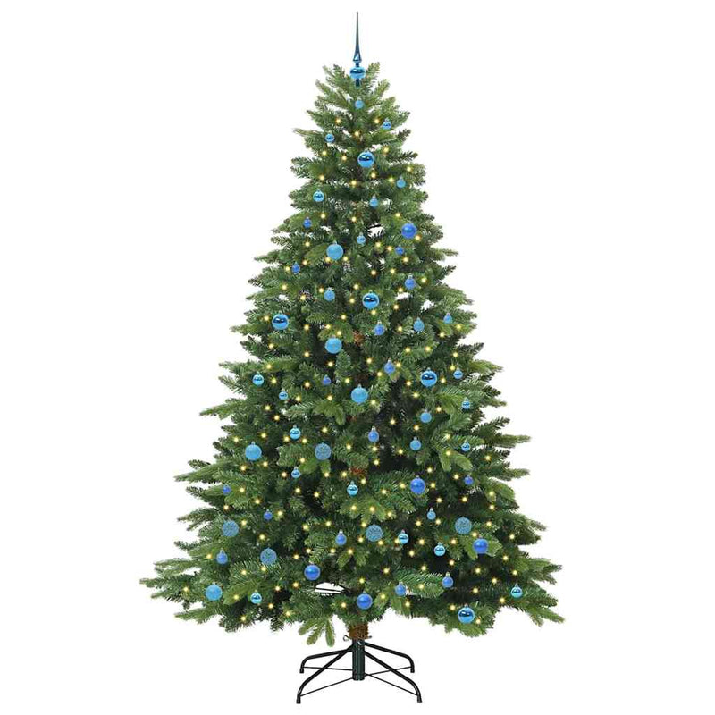 vidaXL Mű karácsonyfa 300 LED-del állvánnyal Zöld 240 cm PE és PVC
