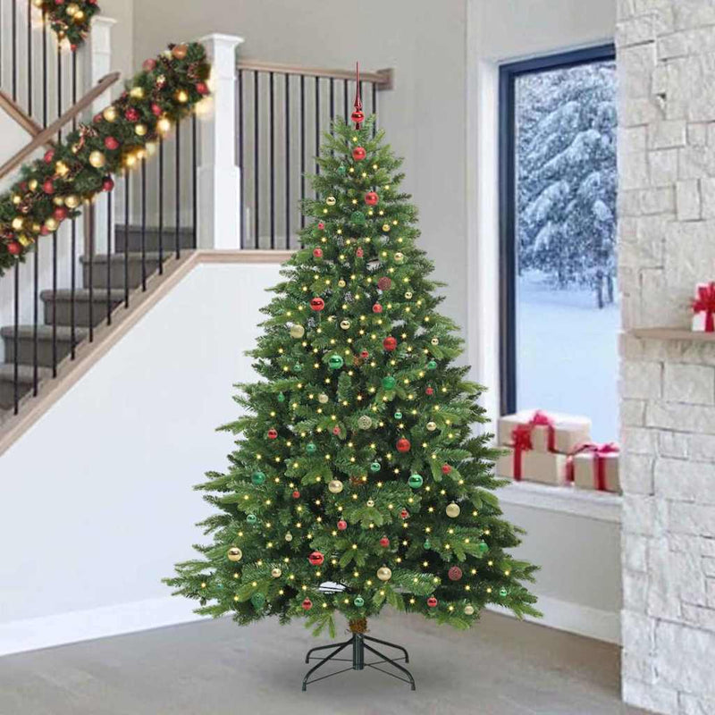vidaXL Mű karácsonyfa 300 LED-del állvánnyal Zöld 240 cm PE és PVC