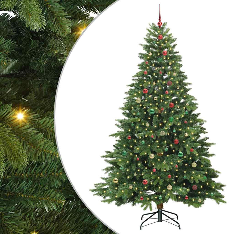 vidaXL Mű karácsonyfa 300 LED-del állvánnyal Zöld 240 cm PE és PVC