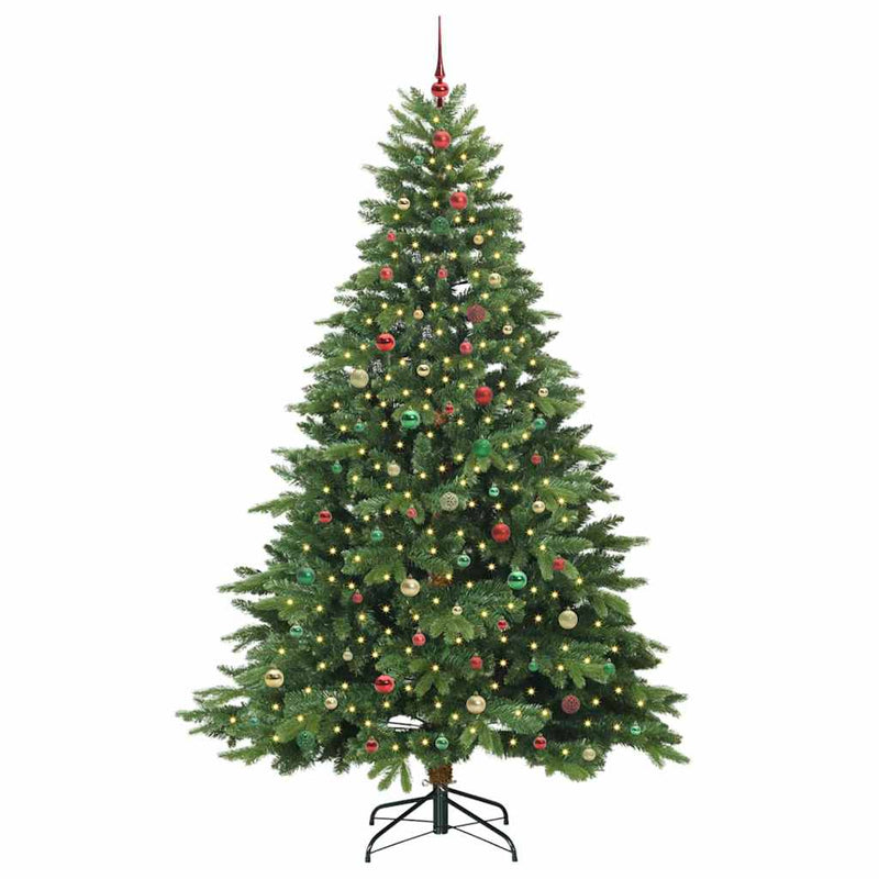 vidaXL Mű karácsonyfa 300 LED-del állvánnyal Zöld 240 cm PE és PVC