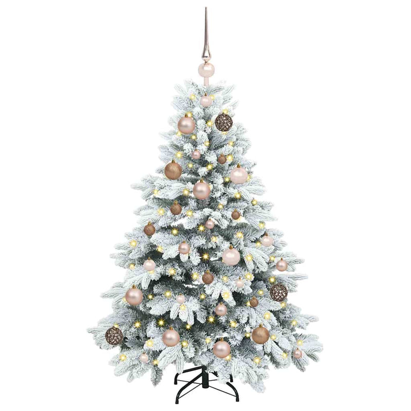 vidaXL Mű karácsonyfa 150 LED-del állvánnyal Zöld 120 cm PE és PVC