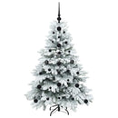 vidaXL Mű karácsonyfa 150 LED-del állvánnyal Fehér 120 cm PE és PVC