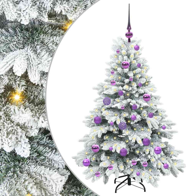 vidaXL Mű karácsonyfa 150 LED-del állvánnyal Zöld 120 cm PE és PVC