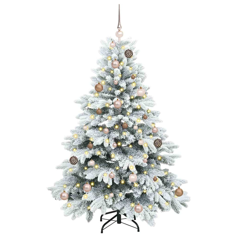 vidaXL Mű karácsonyfa 150 LED-del állvánnyal Zöld 150 cm PE és PVC
