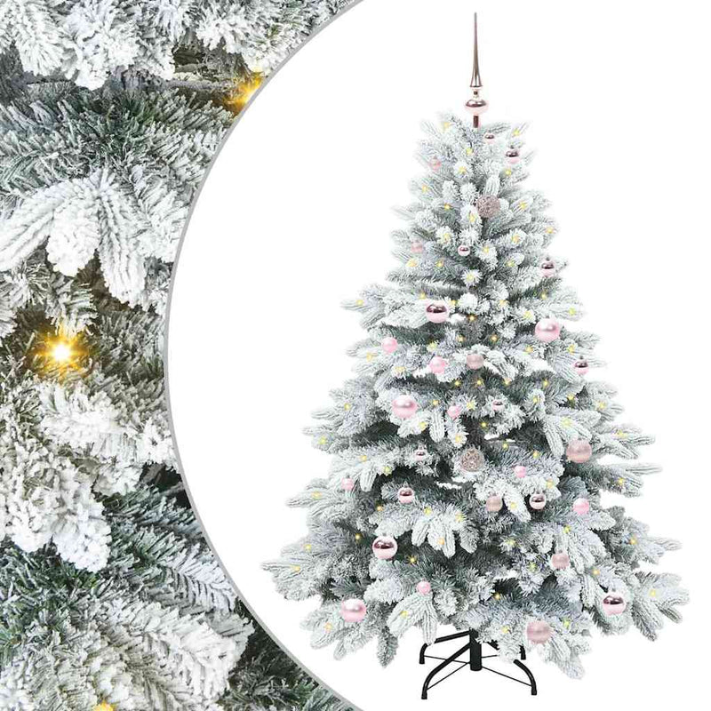vidaXL Mű karácsonyfa 150 LED-del állvánnyal Zöld 150 cm PE és PVC