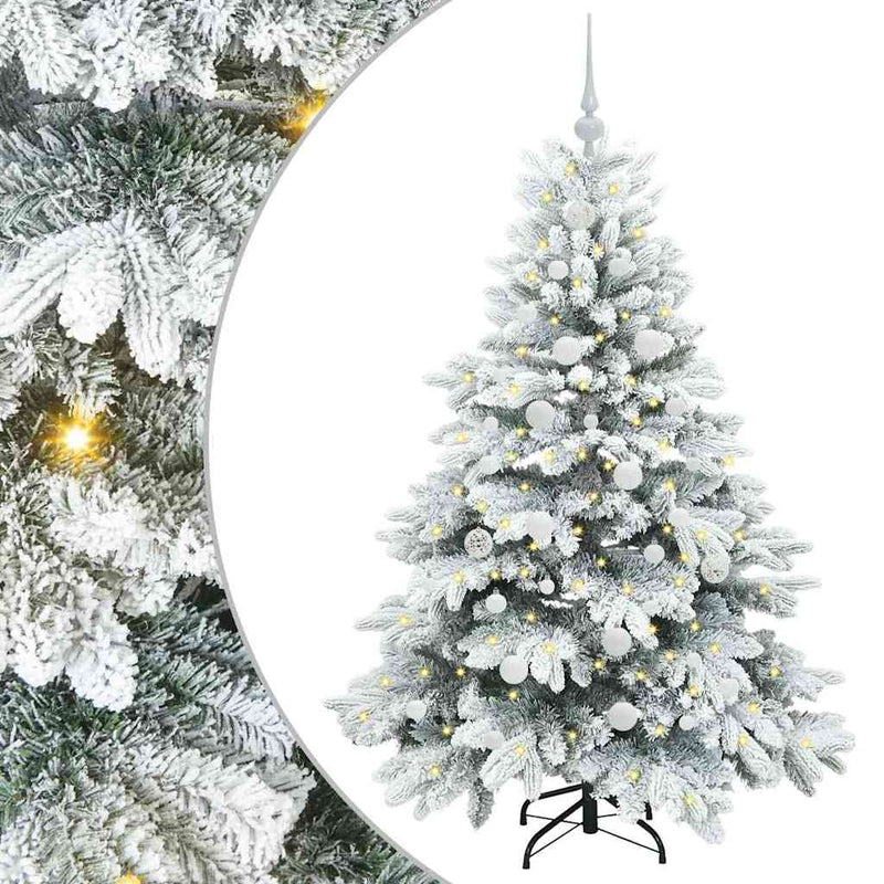 vidaXL Mű karácsonyfa 150 LED-del állvánnyal Zöld 150 cm PE és PVC