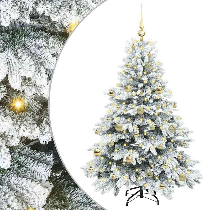 vidaXL Mű karácsonyfa 150 LED-del állvánnyal Zöld 150 cm PE és PVC