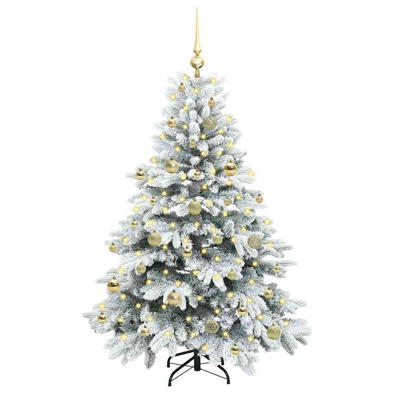vidaXL Mű karácsonyfa 150 LED-del állvánnyal Zöld 150 cm PE és PVC