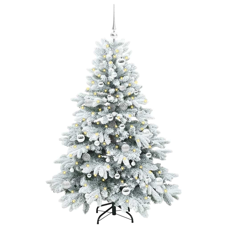 vidaXL Mű karácsonyfa 150 LED-del állvánnyal Zöld 150 cm PE és PVC