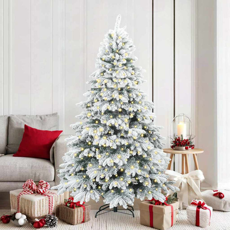 vidaXL Mű karácsonyfa 300 LED-del állvánnyal Zöld 180 cm PE és PVC