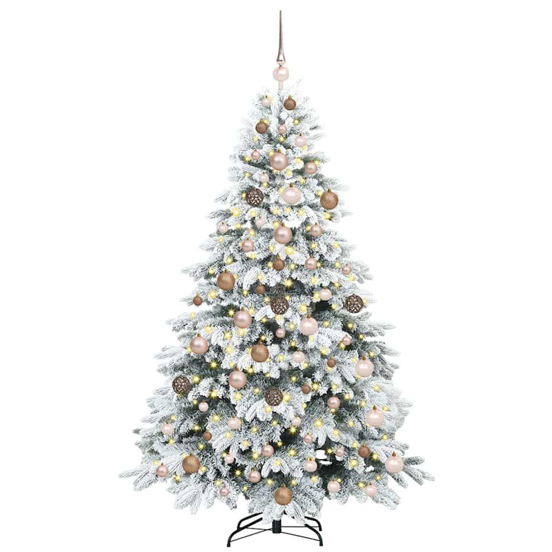 vidaXL Mű karácsonyfa 300 LED-del állvánnyal Zöld 180 cm PE és PVC