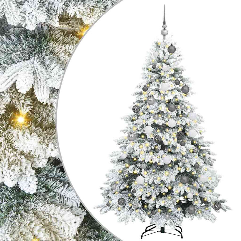 vidaXL Mű karácsonyfa 300 LED-del állvánnyal Zöld 180 cm PE és PVC