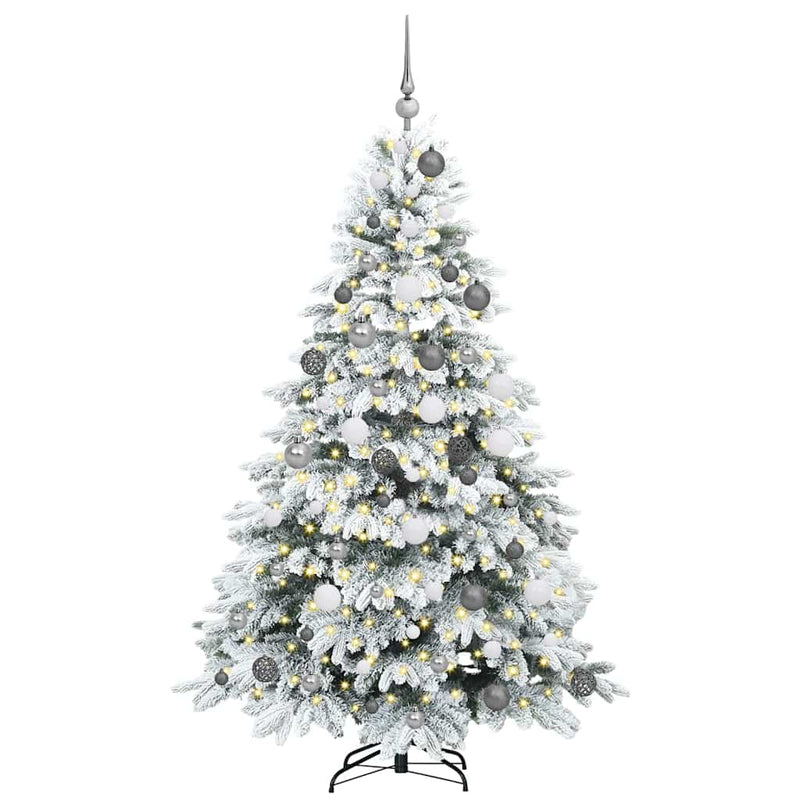 vidaXL Mű karácsonyfa 300 LED-del állvánnyal Zöld 180 cm PE és PVC