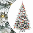 vidaXL Mű karácsonyfa 300 LED-del állvánnyal Fehér 180 cm PE és PVC