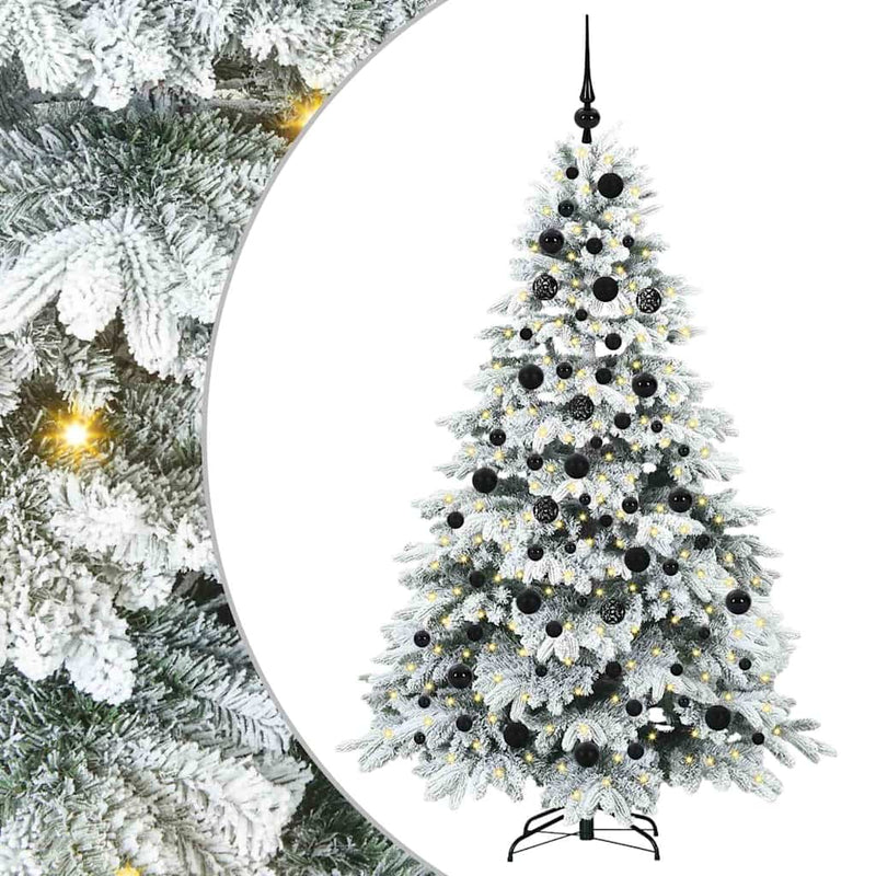 vidaXL Mű karácsonyfa 300 LED-del állvánnyal Zöld 180 cm PE és PVC