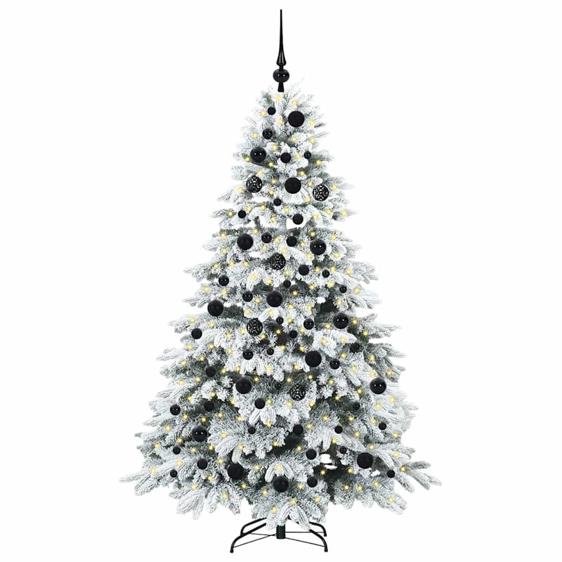 vidaXL Mű karácsonyfa 300 LED-del állvánnyal Zöld 180 cm PE és PVC