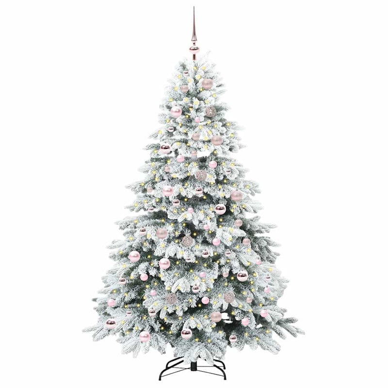 vidaXL Mű karácsonyfa 300 LED-del állvánnyal Zöld 180 cm PE és PVC