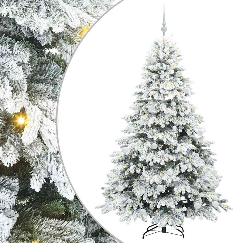 vidaXL Mű karácsonyfa 300 LED-del állvánnyal Zöld 180 cm PE és PVC