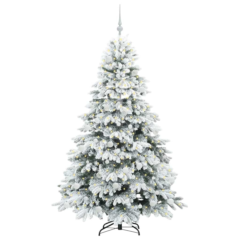 vidaXL Mű karácsonyfa 300 LED-del állvánnyal Zöld 180 cm PE és PVC