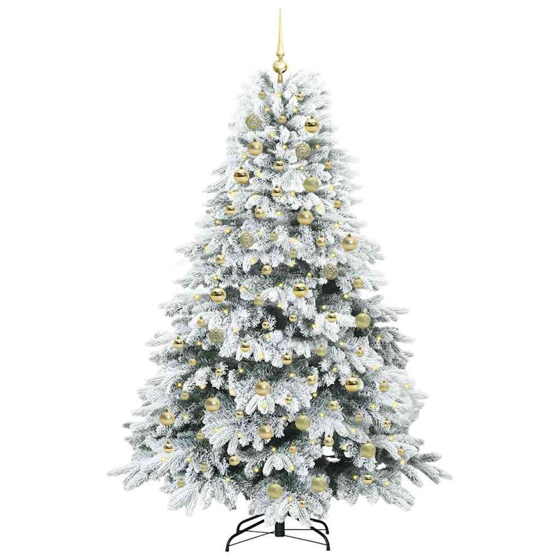 vidaXL Mű karácsonyfa 300 LED-del állvánnyal Zöld 180 cm PE és PVC