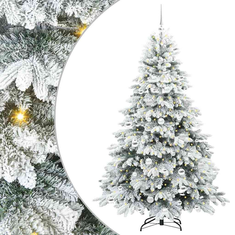 vidaXL Mű karácsonyfa 300 LED-del állvánnyal Zöld 180 cm PE és PVC