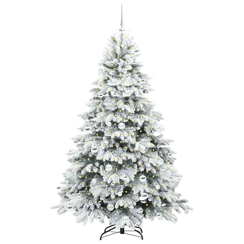 vidaXL Mű karácsonyfa 300 LED-del állvánnyal Zöld 180 cm PE és PVC