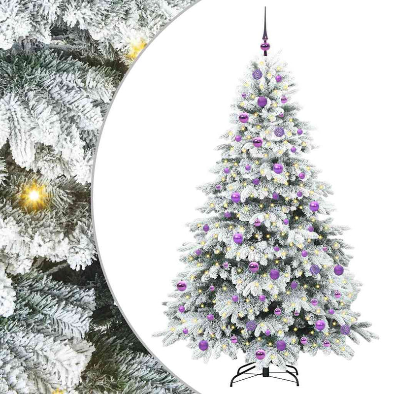 vidaXL Mű karácsonyfa 300 LED-del állvánnyal Zöld 180 cm PE és PVC