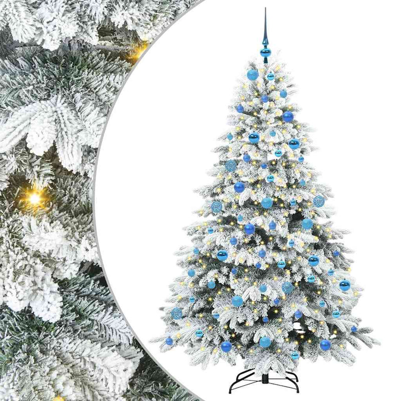 vidaXL Mű karácsonyfa 300 LED-del állvánnyal Zöld 180 cm PE és PVC