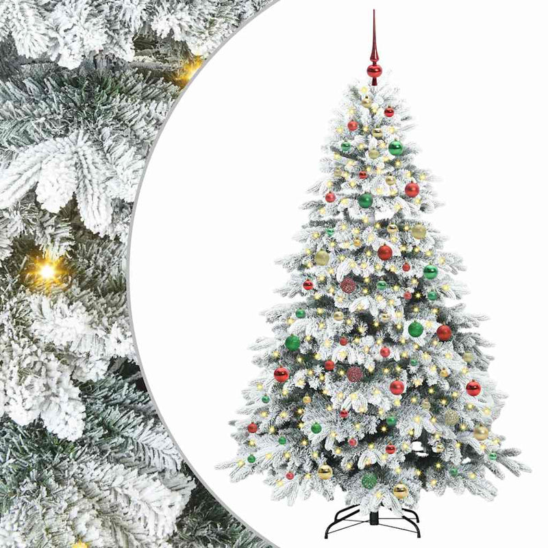 vidaXL Mű karácsonyfa 300 LED-del állvánnyal Zöld 180 cm PE és PVC