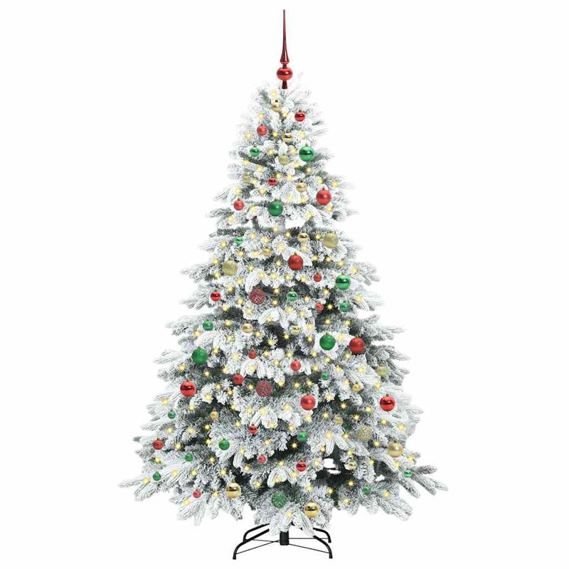 vidaXL Mű karácsonyfa 300 LED-del állvánnyal Zöld 180 cm PE és PVC