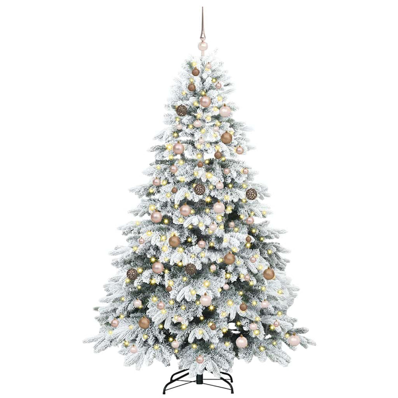 vidaXL Mű karácsonyfa 300 LED-del állvánnyal Zöld 210 cm PE és PVC