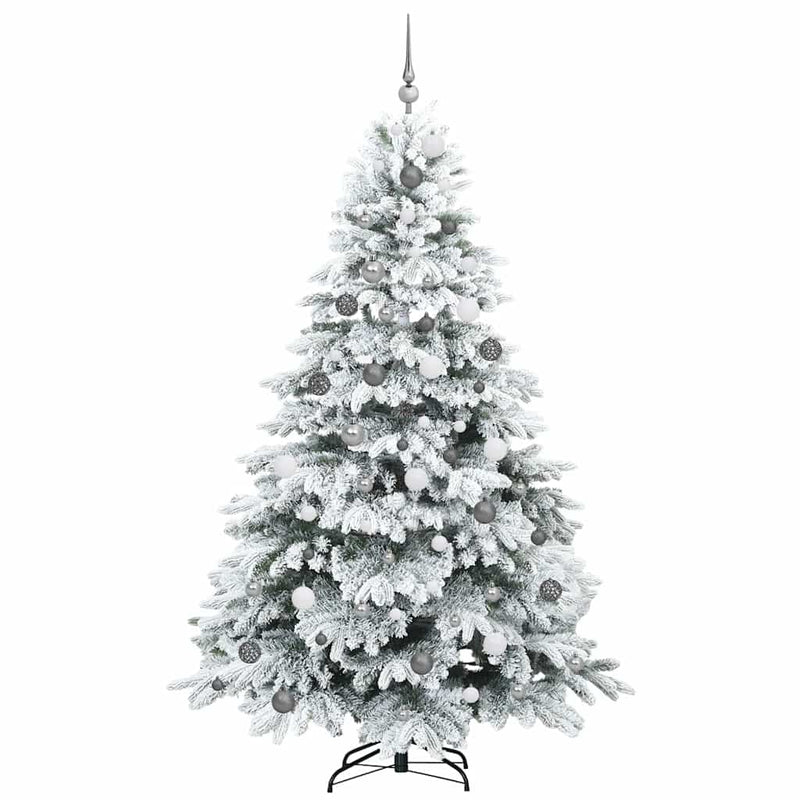 vidaXL Mű karácsonyfa 300 LED-del állvánnyal Zöld 210 cm PE és PVC