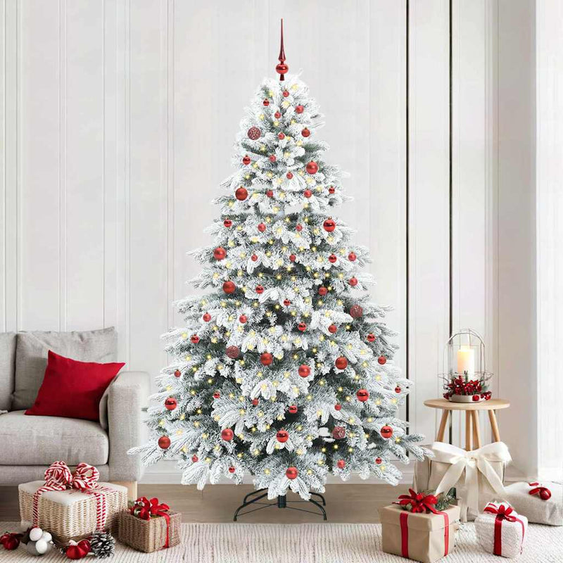 vidaXL Mű karácsonyfa 300 LED-del állvánnyal Zöld 210 cm PE és PVC