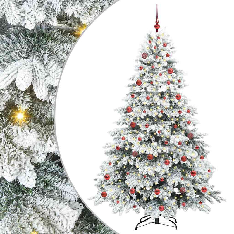 vidaXL Mű karácsonyfa 300 LED-del állvánnyal Zöld 210 cm PE és PVC