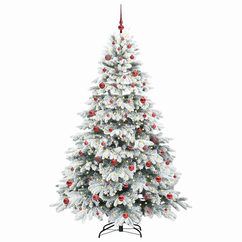 vidaXL Mű karácsonyfa 300 LED-del állvánnyal Zöld 210 cm PE és PVC