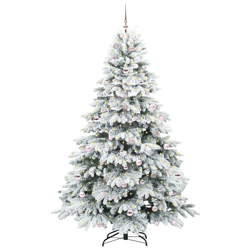 vidaXL Mű karácsonyfa 300 LED-del állvánnyal Zöld 210 cm PE és PVC