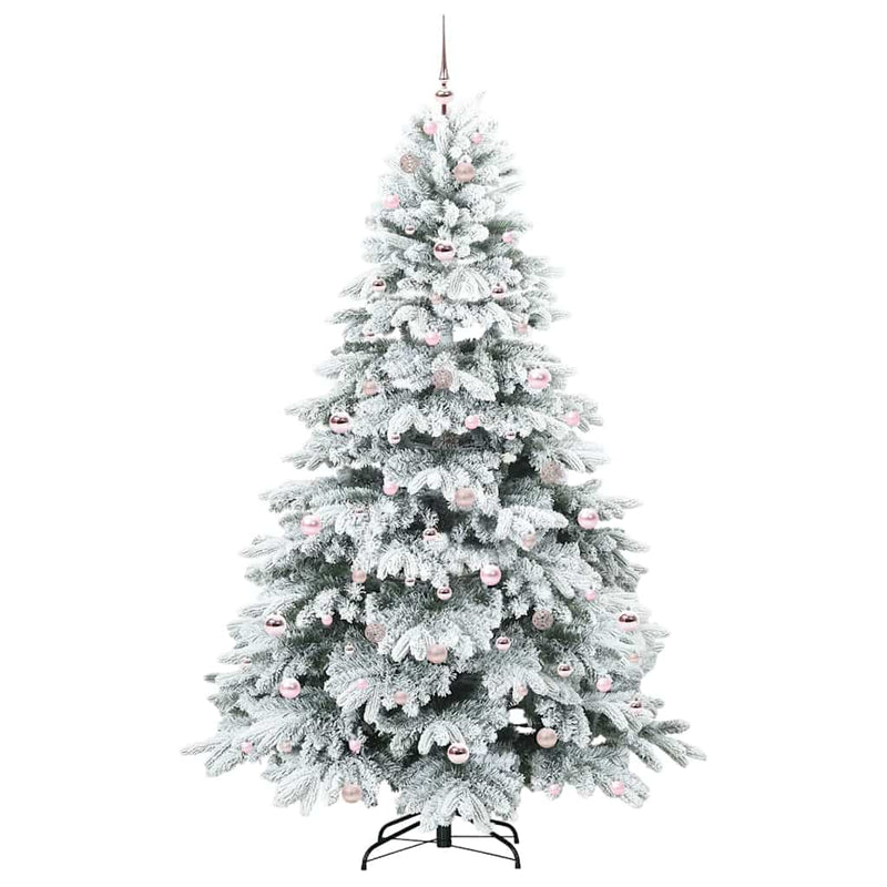 vidaXL Mű karácsonyfa 300 LED-del állvánnyal Zöld 210 cm PE és PVC