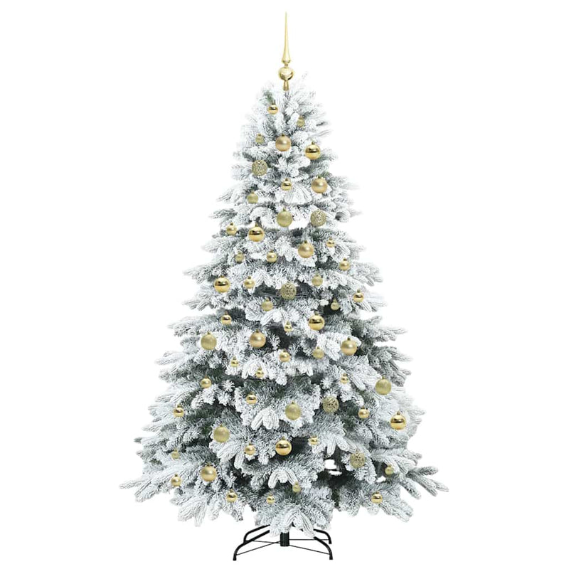 vidaXL Mű karácsonyfa 300 LED-del állvánnyal Zöld 210 cm PE és PVC