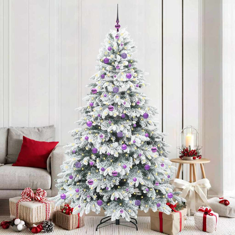 vidaXL Mű karácsonyfa 300 LED-del állvánnyal Zöld 210 cm PE és PVC