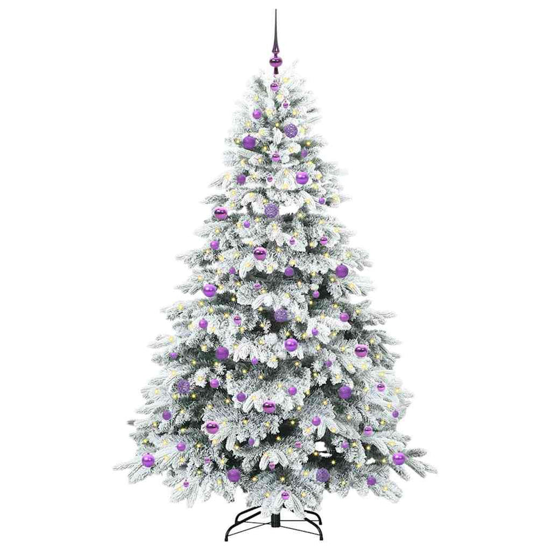 vidaXL Mű karácsonyfa 300 LED-del állvánnyal Zöld 210 cm PE és PVC