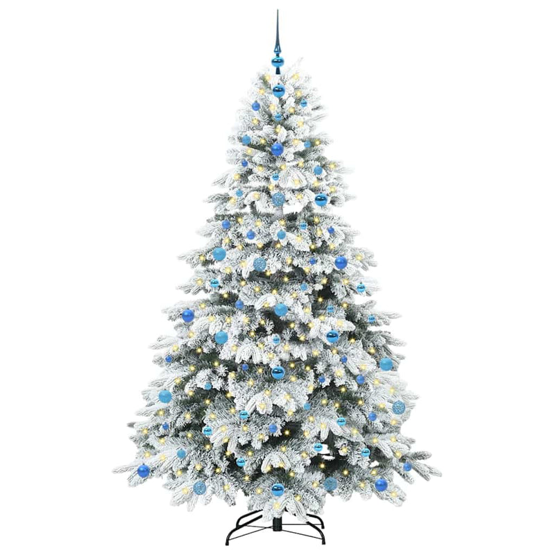 vidaXL Mű karácsonyfa 300 LED-del állvánnyal Zöld 210 cm PE és PVC
