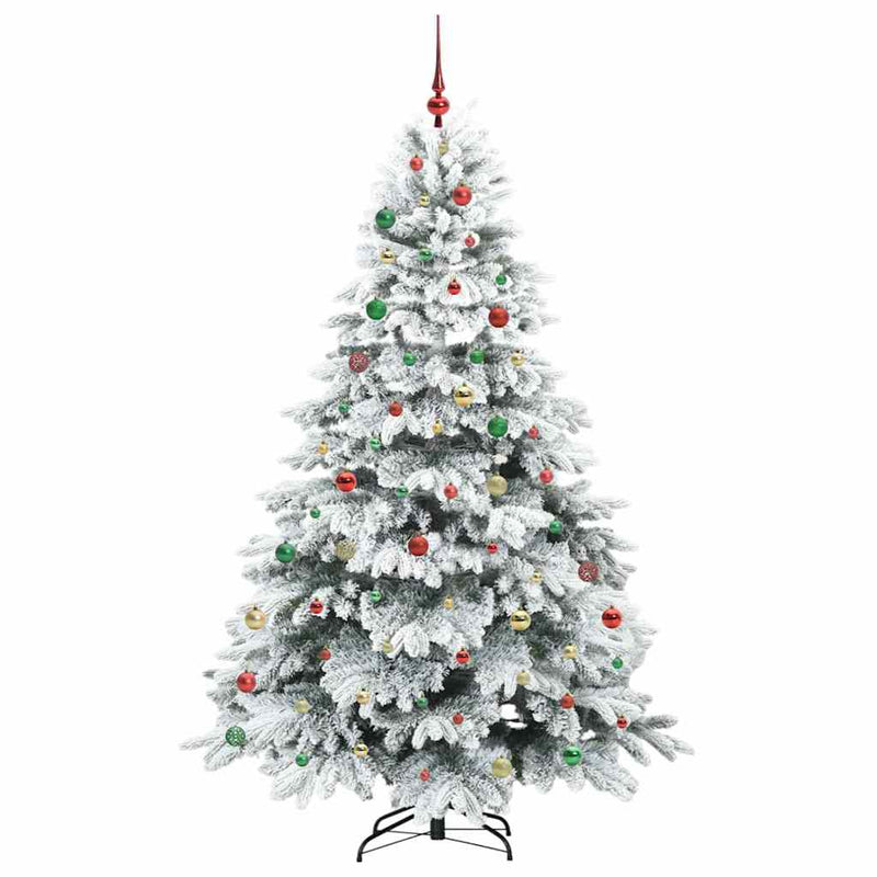 vidaXL Mű karácsonyfa 300 LED-del állvánnyal Zöld 210 cm PE és PVC