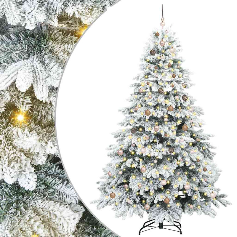 vidaXL Mű karácsonyfa 300 LED-del állvánnyal Zöld 240 cm PE és PVC