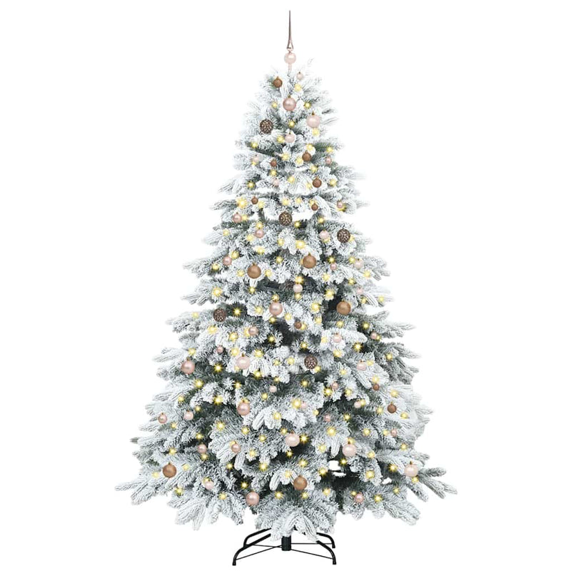 vidaXL Mű karácsonyfa 300 LED-del állvánnyal Zöld 240 cm PE és PVC