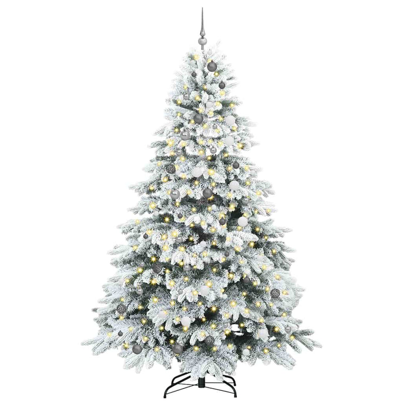 vidaXL Mű karácsonyfa 300 LED-del állvánnyal Zöld 240 cm PE és PVC