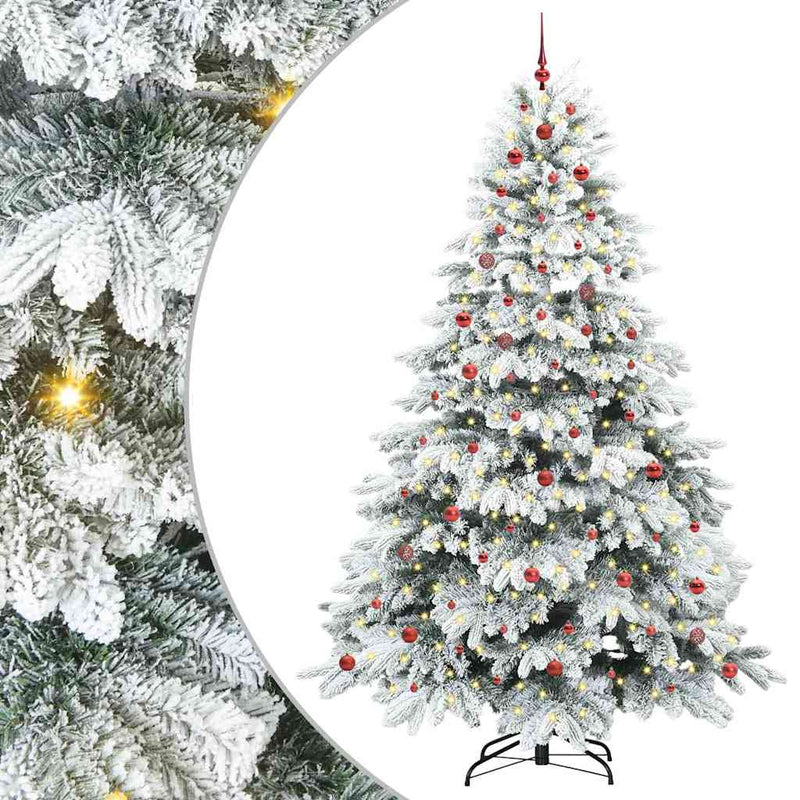 vidaXL Mű karácsonyfa 300 LED-del állvánnyal Zöld 240 cm PE és PVC