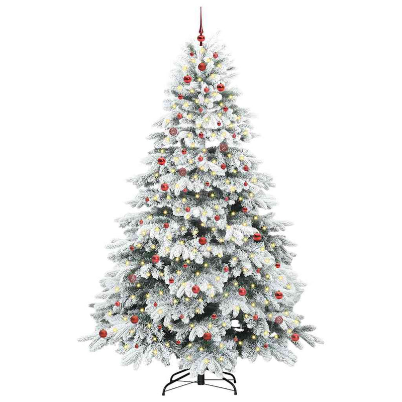 vidaXL Mű karácsonyfa 300 LED-del állvánnyal Zöld 240 cm PE és PVC