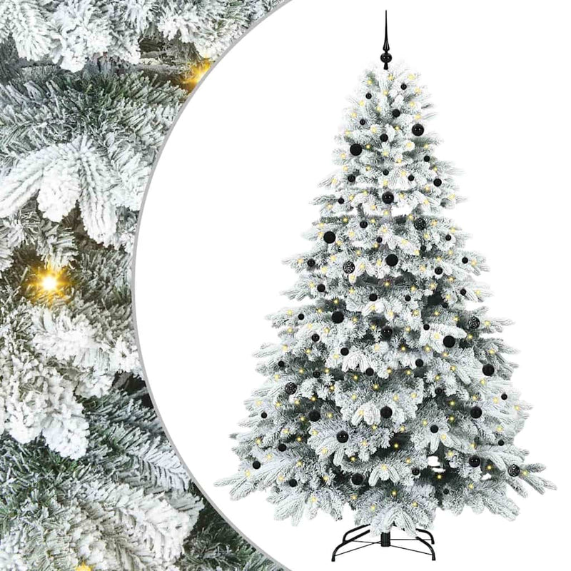 vidaXL Mű karácsonyfa 300 LED-del állvánnyal Zöld 240 cm PE és PVC